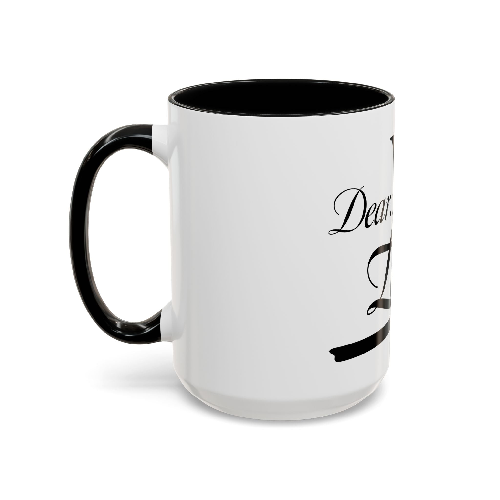 Love Letter Accent Coffee Mug – “Dear: You, Love!” Black Script Accent