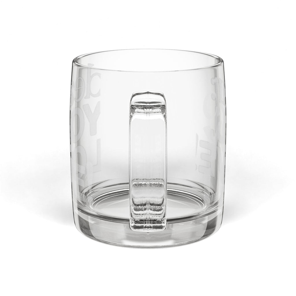 Engraved Glass Coffee Mug — "Dear: You, Love!" Clear 12.25 oz Personalized Gift