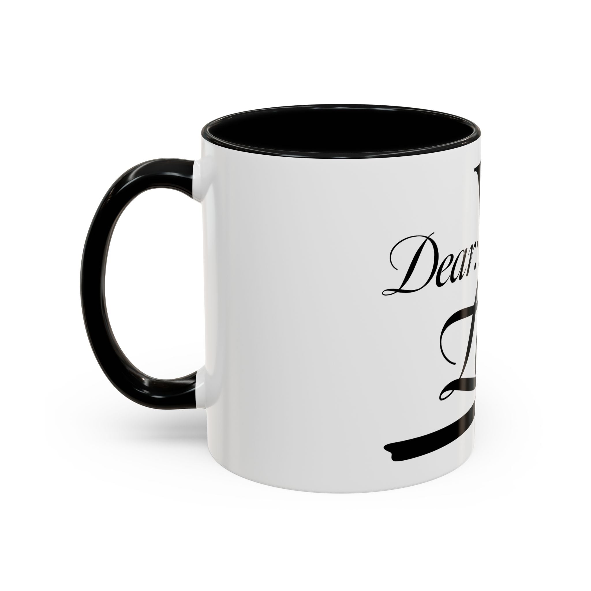 Love Letter Accent Coffee Mug – “Dear: You, Love!” Black Script Accent