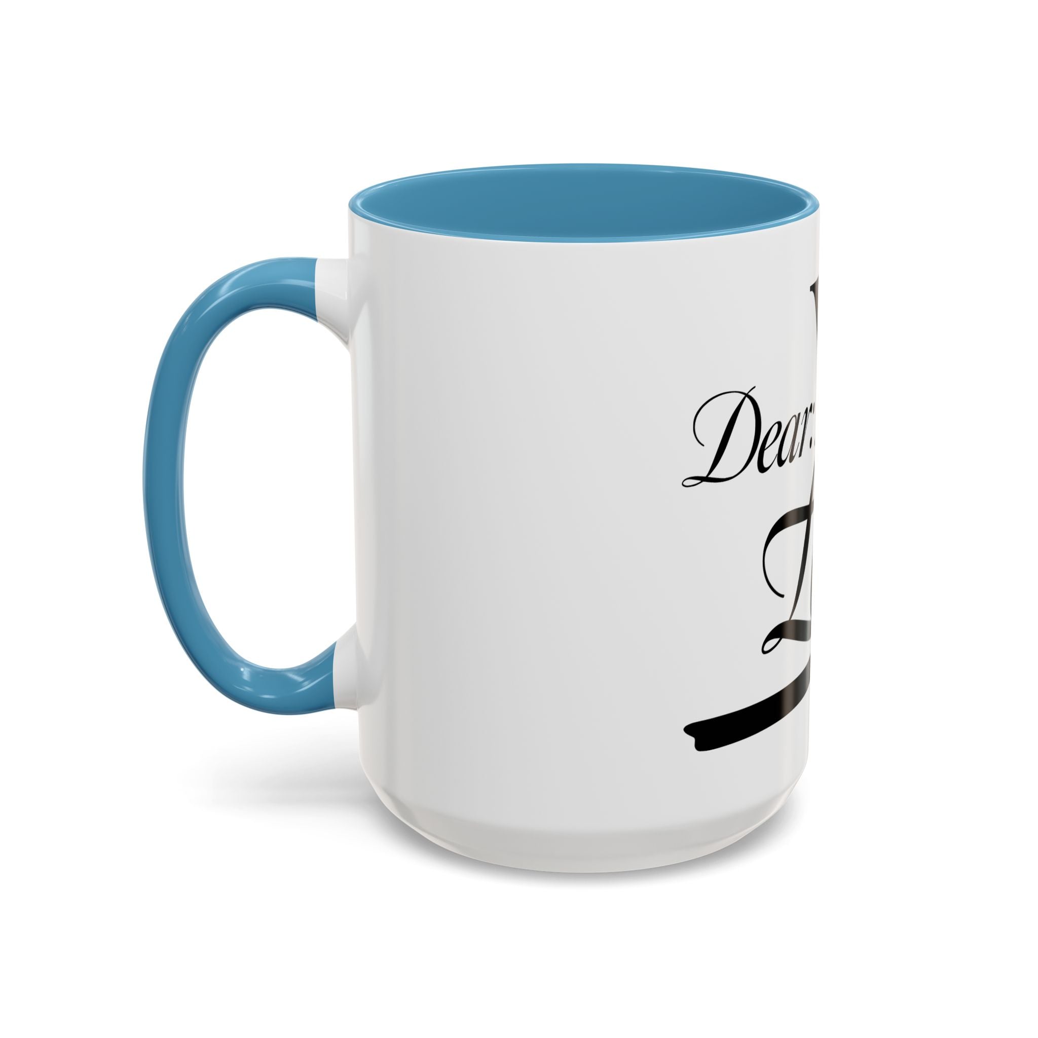 Love Letter Accent Coffee Mug – “Dear: You, Love!” Black Script Accent