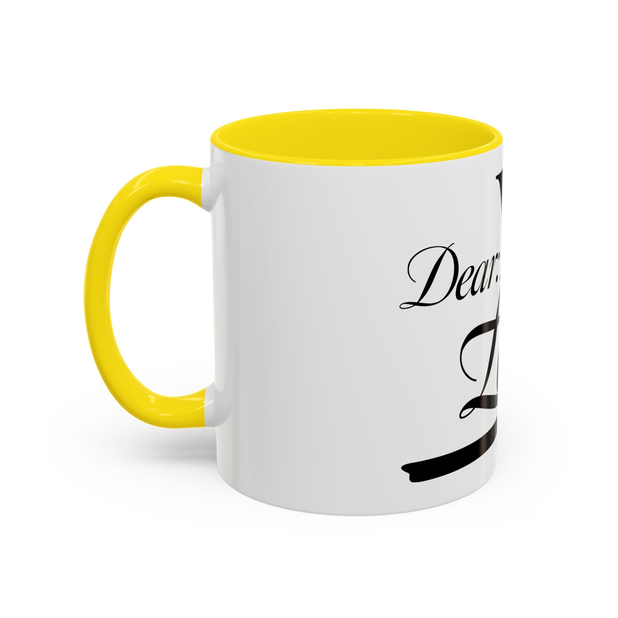 Love Letter Accent Coffee Mug – “Dear: You, Love!” Black Script Accent