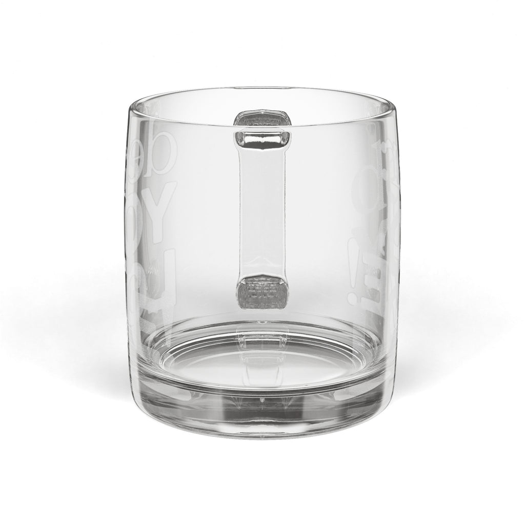 Engraved Glass Coffee Mug — "Dear: You, Love!" Clear 12.25 oz Personalized Gift