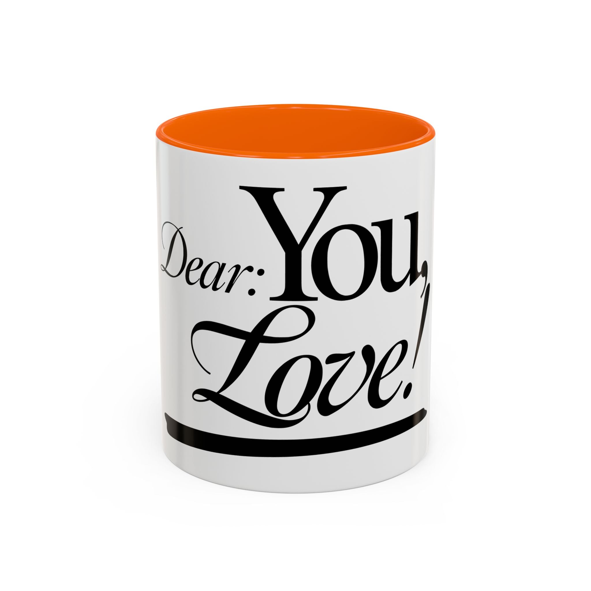 Love Letter Accent Coffee Mug – “Dear: You, Love!” Black Script Accent